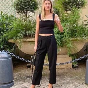 AntonioMelani x CourtneyGrow Regent Pleat Front Straight Leg Pocketed Ankle Pant